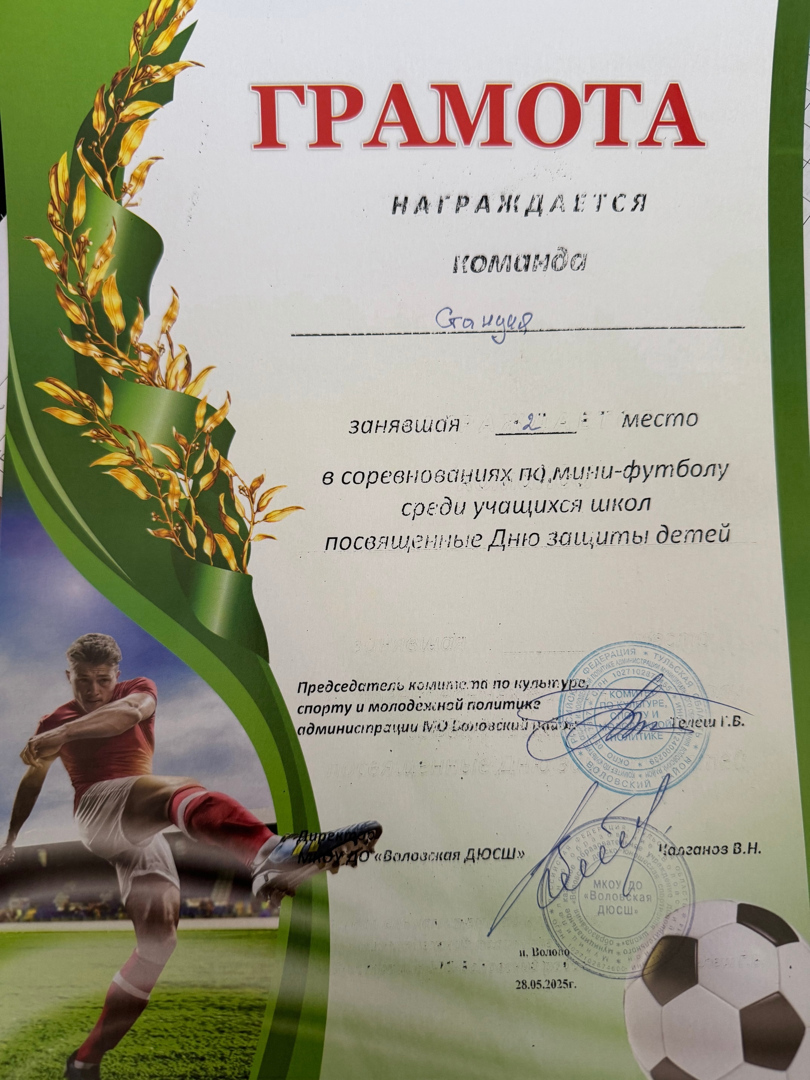 Соревнования по мини-футболу.
